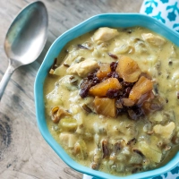 Chicken and Wild Rice Soup with Pineapple Currant Chutney