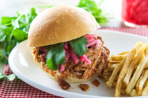 Cranberry-Fig Pulled Pork with Pickled Red Onions